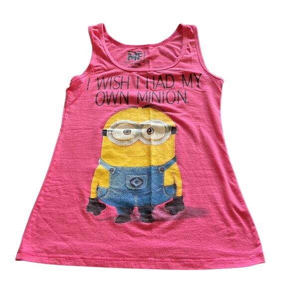 Despicable Me Pink Minion Tank Top Size Medium Juniors Colorful Fun Summer - Picture 5 of 8